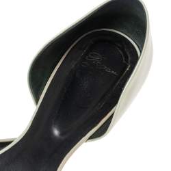 Roger Vivier Two Tone Patent Leather Embellished D'orsay Ballet Flats Size 40