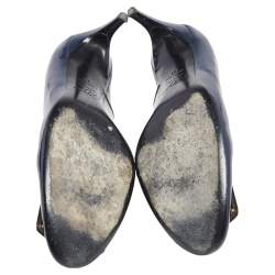 Pre Owned Roger Vivier Blue Patent Leather Limelight Buckle Pumps Size 41