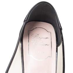 Roger Vivier Black PVC And Patent Leather Square Toe Pumps Size 37
