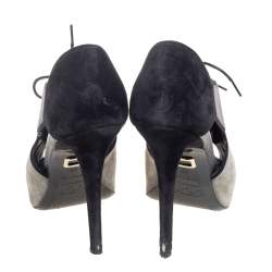 Roger Vivier Multicolor Suede Cut Out Lace Up Booties Size 39