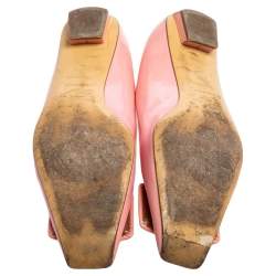 Pre Owned Roger Vivier Pink Patent Leather Ballet Flat Pumps Size 37.5