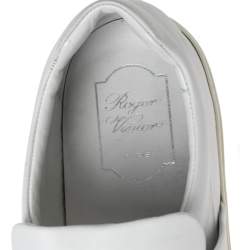 Pre Owned Roger Vivier White Leather Sneaky Viv Embellished Slip On Sneakers Size 40