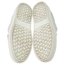 Pre Owned Roger Vivier White Leather Sneaky Viv Embellished Slip On Sneakers Size 40