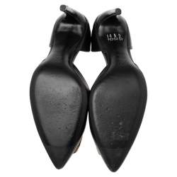 Pre Owned Roger Vivier Black Leather Chips D'orsay Buckle Pumps Size 35.5