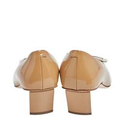 Pre Owned Roger Vivier Beige Patent Leather Trompette Pumps Size 35.5