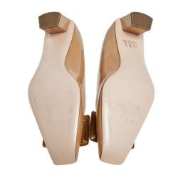 Pre Owned Roger Vivier Beige Patent Leather Trompette Pumps Size 35.5