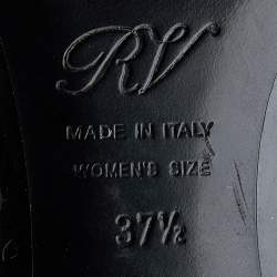 Pre Owned Roger Vivier Black Patent Leather Kitten Heel Pumps Size 37.5