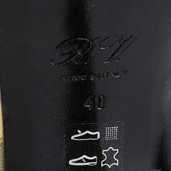 Pre Owned Roger Vivier Gold/Silver Lurex Fabric Crystal Embellished Slingback Sandals Size 40