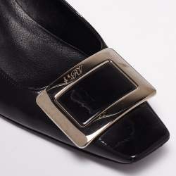 Pre Owned Roger Vivier Black Patent Leather Belle Pumps Size 37.5