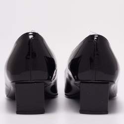 Pre Owned Roger Vivier Black Patent Leather Belle Pumps Size 37.5