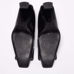 Pre Owned Roger Vivier Black Patent Leather Belle Pumps Size 37.5
