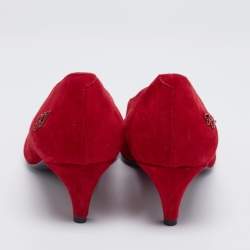 Roger Vivier Red Suede Pointed Toe Pumps Size 39