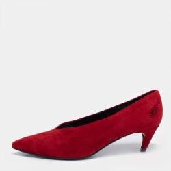 Roger Vivier Red Suede Pointed Toe Pumps Size 39