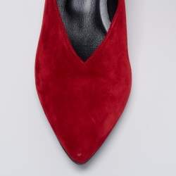 Roger Vivier Red Suede Pointed Toe Pumps Size 39