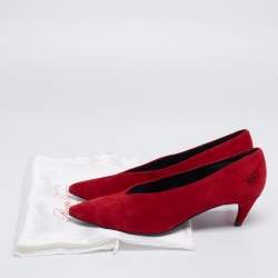 Roger Vivier Red Suede Pointed Toe Pumps Size 39