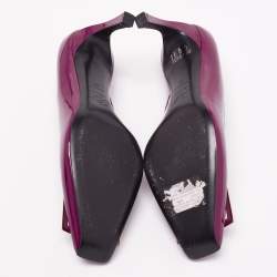 Pre Owned Roger Vivier Purple Patent Leather Trompette Pumps Size 40