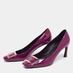 Pre Owned Roger Vivier Purple Patent Leather Trompette Pumps Size 40