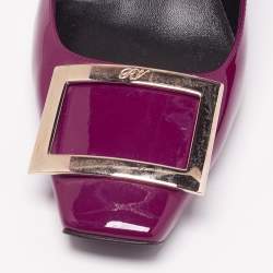 Pre Owned Roger Vivier Purple Patent Leather Trompette Pumps Size 40