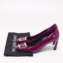 Pre Owned Roger Vivier Purple Patent Leather Trompette Pumps Size 40