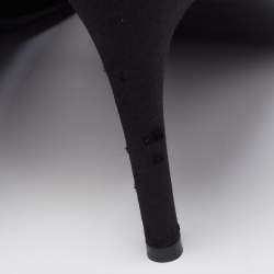 Pre Owned Roger Vivier Black Satin Trompette Pumps Size 40