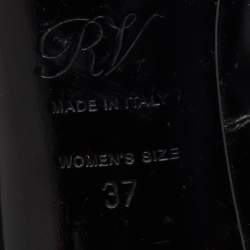 Pre Owned Roger Vivier Black Leather Belle Metal Buckle Pumps Size 37