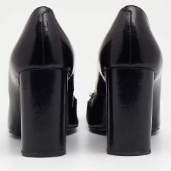 Pre Owned Roger Vivier Black Leather Belle Metal Buckle Pumps Size 37