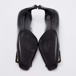 Pre Owned Roger Vivier Black Leather Buckle Pumps Size 38