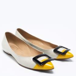 Roger Vivier Tri-Color Patent Leather Trompette Ballet Flats Size 36