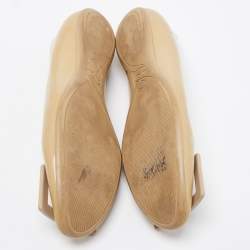 Roger Vivier Beige Patent Leather Trompette Ballet Flats Size 38