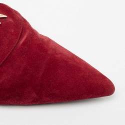 Roger Vivier  Red Suede Star Strass Mule Flats Size 40