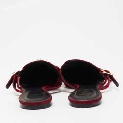 Roger Vivier  Red Suede Star Strass Mule Flats Size 40