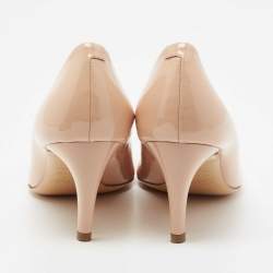 Pre Owned Roger Vivier Beige Patent Leather Trompette Pumps Size 38.5