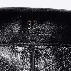 Pre Owned Roger Vivier Black Leather Buckle Knee Length Boots Size 38