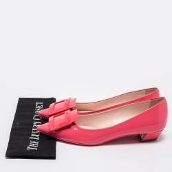 Pre Owned Roger Vivier Pink Patent Leather Pointed Toe Ballet Flats Size 39