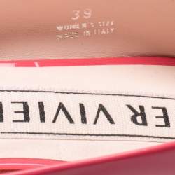 Pre Owned Roger Vivier Pink Patent Leather Pointed Toe Ballet Flats Size 39