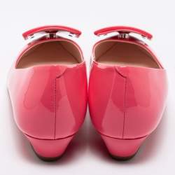 Pre Owned Roger Vivier Pink Patent Leather Pointed Toe Ballet Flats Size 39