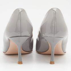 Pre Owned Roger Vivier Grey Patent Leather Viv’ In The City Pumps Size 38