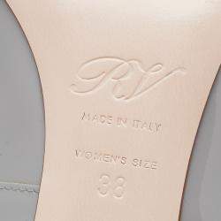 Pre Owned Roger Vivier Grey Patent Leather Viv’ In The City Pumps Size 38