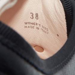 Pre Owned Roger Vivier Black Leather Crystal Buckle Walky Viv' Slip On Sneakers Size 38