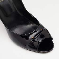 Pre Owned Roger Vivier Black Patent Leather Peep Toe Pumps 39