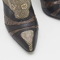 Roger Vivier Multicolor Python/Lizard, and Karung Booties Size 39