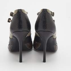 Roger Vivier Multicolor Python/Lizard, and Karung Booties Size 39