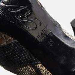 Roger Vivier Multicolor Python/Lizard, and Karung Booties Size 39