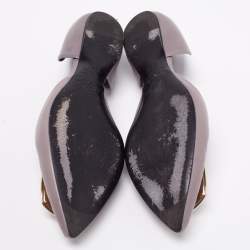 Pre Owned Roger Vivier Grey Leather D'Orsay Pointed Toe Ballet Flats Size 37.5