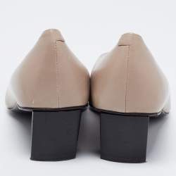 Pre Owned Roger Vivier Taupe Leather Belle Pumps Size 37