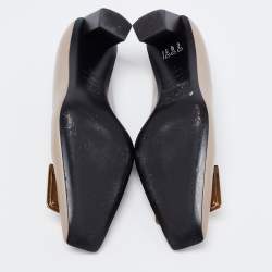 Pre Owned Roger Vivier Taupe Leather Belle Pumps Size 37