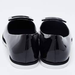 Roger Vivier Black Patent Leather Viv Grommette Ballet Flats Size 38.5