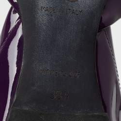 Pre Owned Roger Vivier Purple Patent Leather D'Orsay Ballet Flats Size 38.5