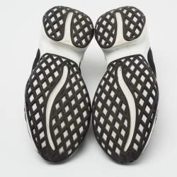 Pre Owned Roger Vivier Black Fabric and Leather Slip on Sneakers Size 37.5