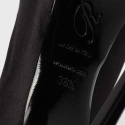 Pre Owned Roger Vivier Black Satin Limelight Buckle Pumps Size 38.5